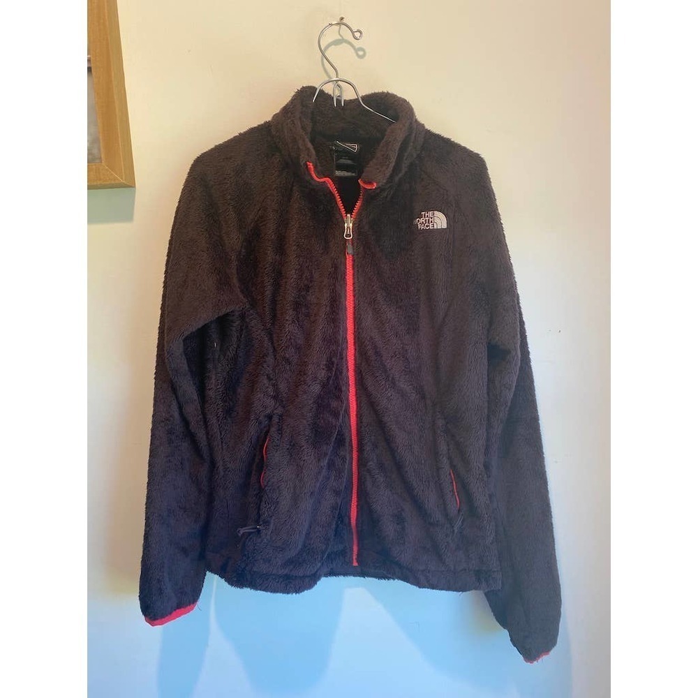 North Face Burgundy Fuzzy Jacket - Picture 1 of 4